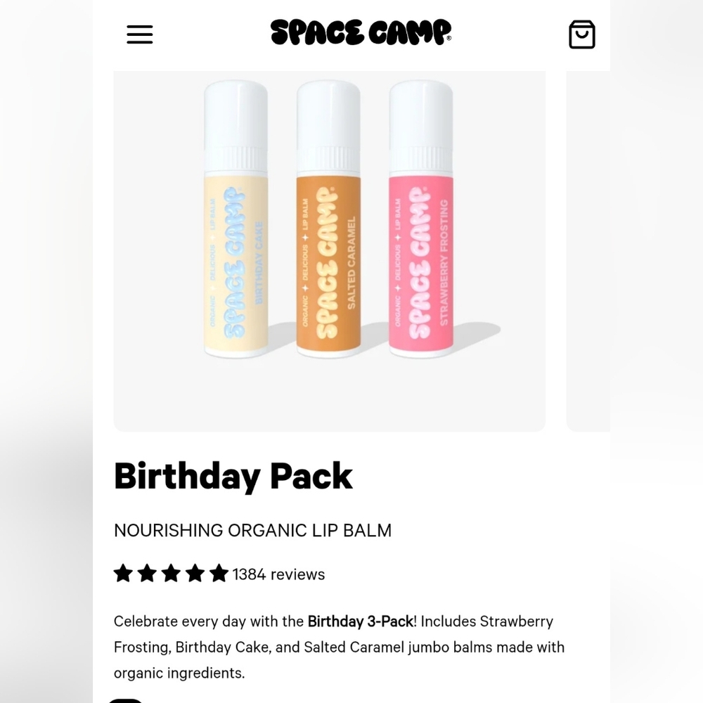 Space Camp Lip Balm Birthday Pack